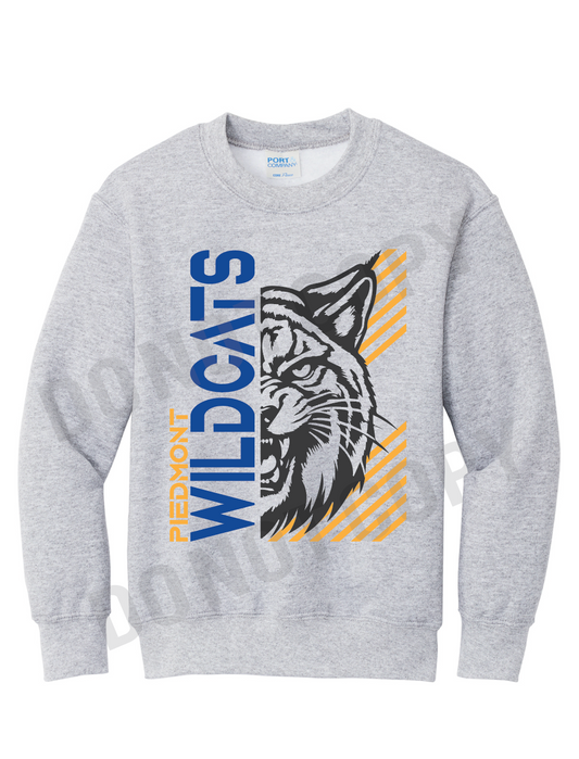 Half Wildcat Youth Crewneck Sweatshirt (2 Colors)