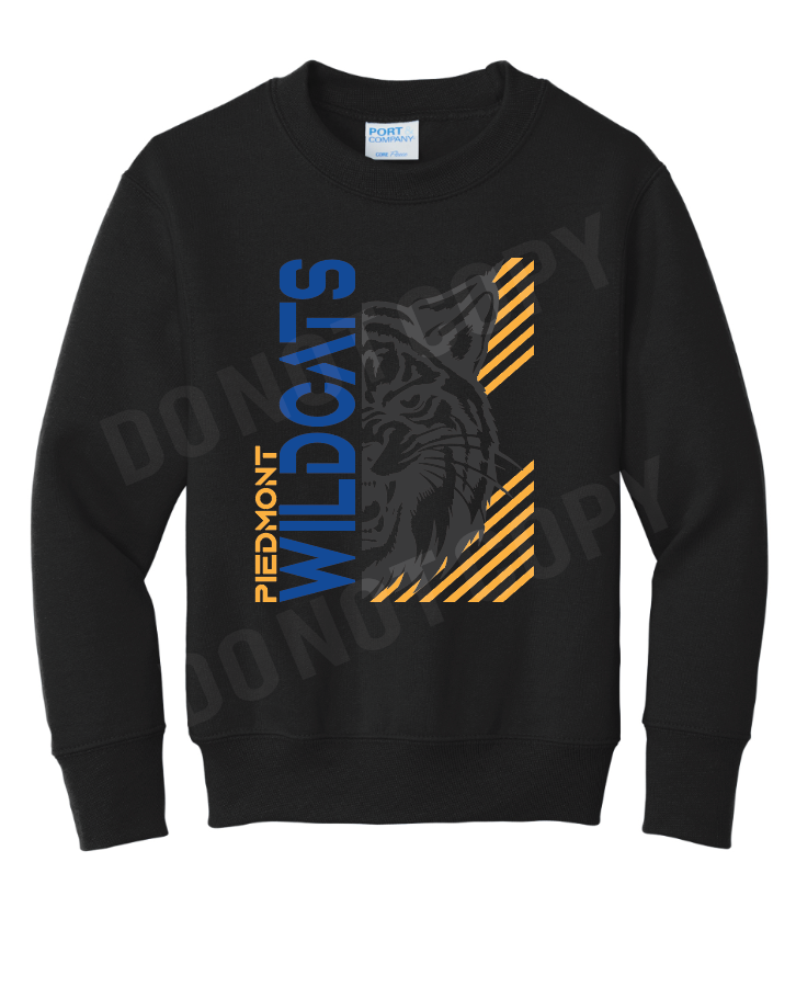 Half Wildcat Youth Crewneck Sweatshirt (2 Colors)