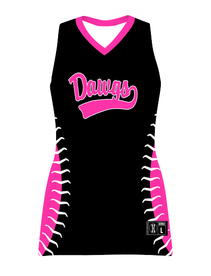 DAWGS - GIRLS FREESTYLE SUBLIMATED LIGHTWEIGHT SLEEVELESS SOFTBALL JERSEY