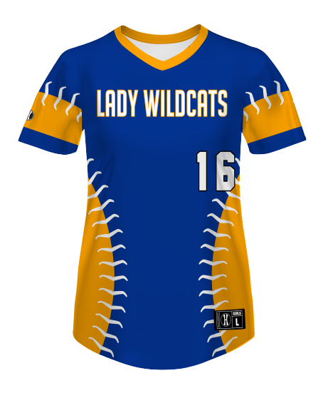 GIRLS FREESTYLE SUBLIMATED LIGHTWEIGHT SHORT SLEEVE SOFTBALL JERSEY